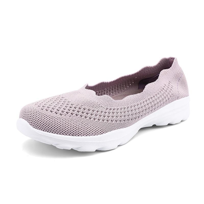 2025 new fashion fly-woven mesh women's shoes cover feet and pedal lazy sports mother outdoor hiking shoes