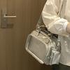 Preppy Style Transparent Pocket Shoulder Bag JK Bowling Bag Casual Cotton Doll Ita Bag  Outdoor