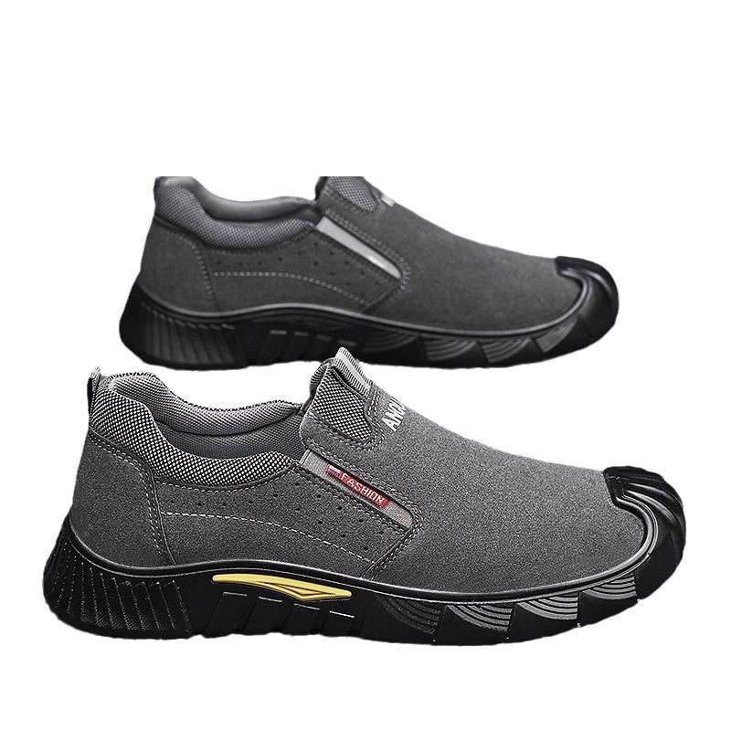 Pantofii bărbătești pentru asigurarea muncii sunt respirabili în vara anului 2024, noi pantofi sport la modă, antiderapanți și rezistenți la uzură, pentru muncă și timp liber
