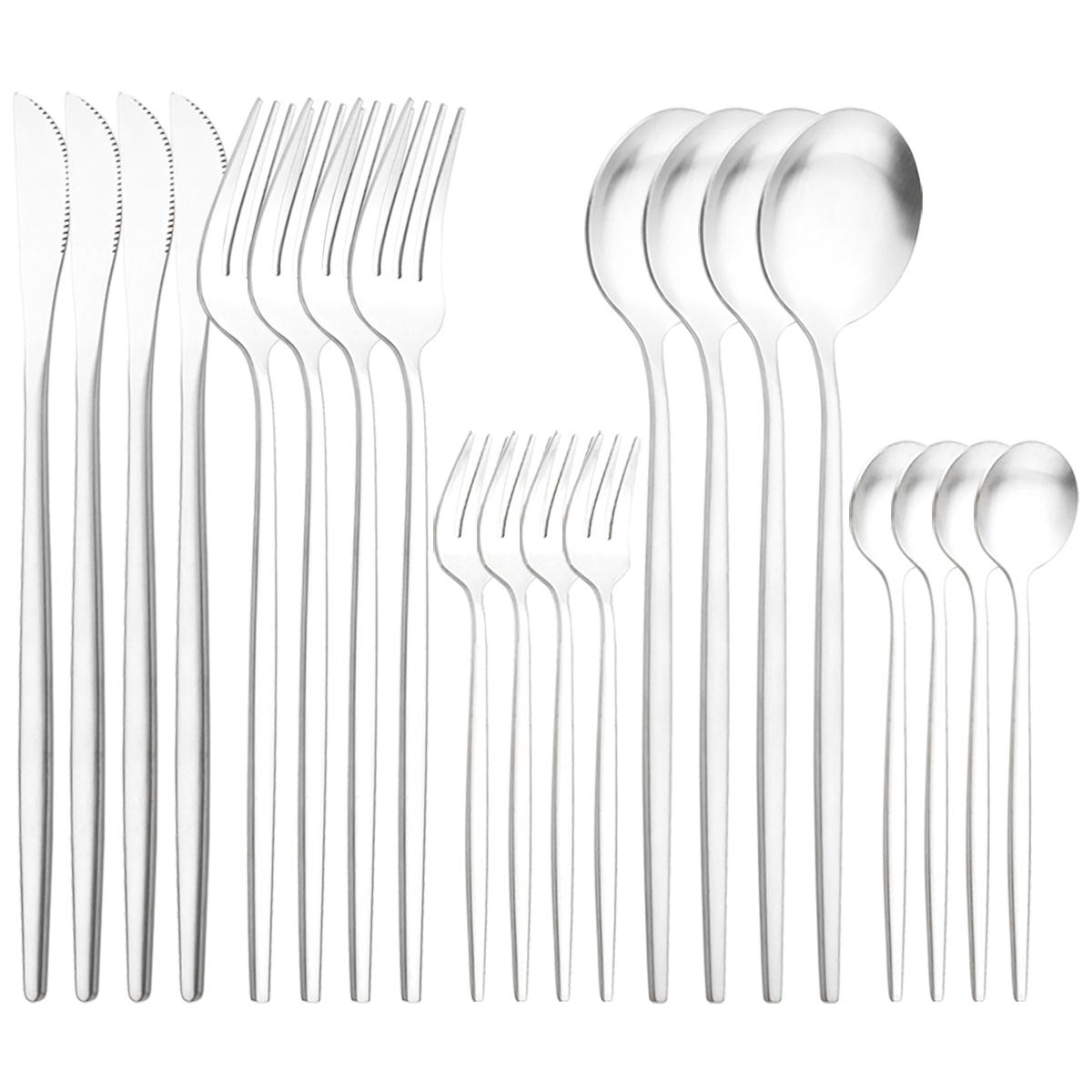 

20 шт., набор столовых приборов из матового красного золота, столовые приборы из нержавеющей стали в западном стиле, нож, вилка для торта, чайная ложка, набор столовых приборов, кухонная посуда, серебро серебряный