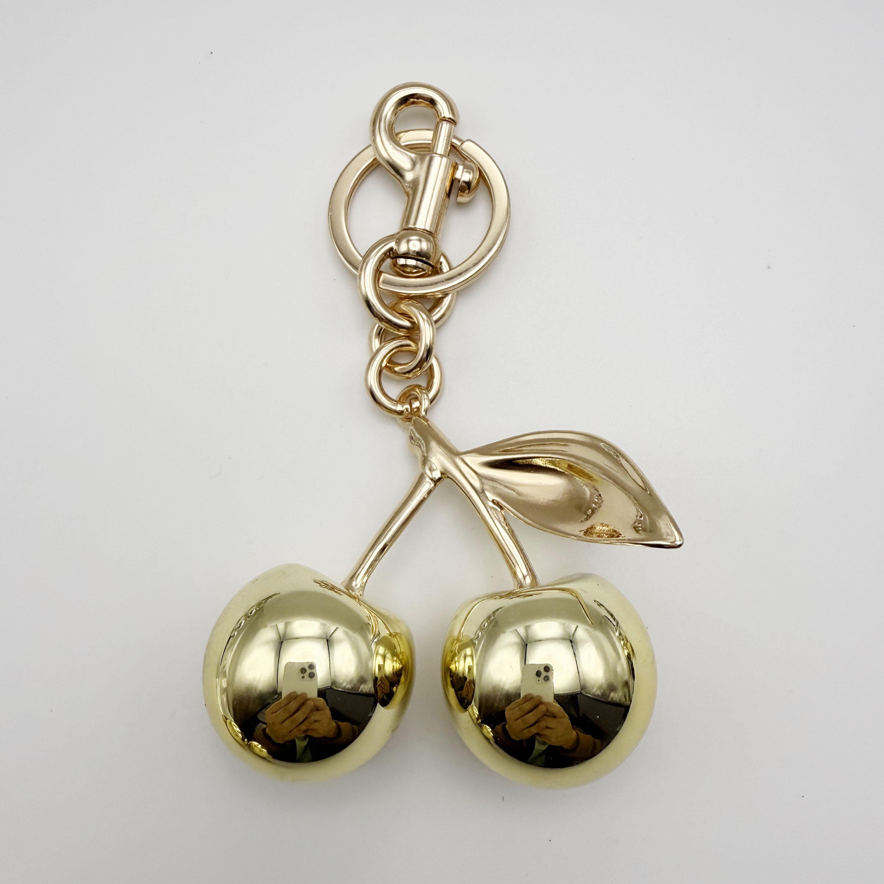 

Bag Charm For Brand Handbag Shoulder Bags Mirror Face Silver/Gold Cherry Pendant Women s Wallet Keychain Accessories Gift