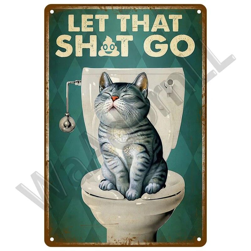 Retro Black Cat Metal Sign Poster Funny Cat Tin Sign Animal Vintage Plaque Home Decor Wall Art Pet Shop Garden Dog Bar Plaque