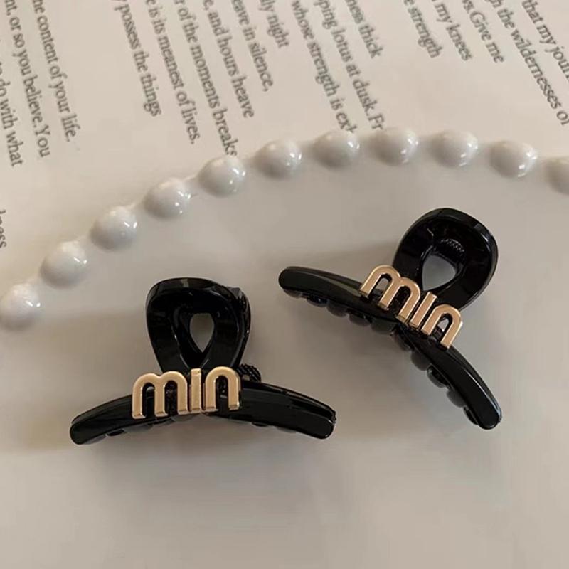 

2 шт., маленькие милые заколки для волос с буквами для женщин и девочек, мини-зажимы для волос, заколки-когти, заколки в виде краба, корейские аксессуары для волос чёрный