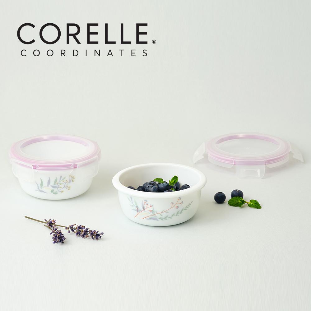 Corelle Monteverde San Jose Round Sealed Food Storage Container 2p (325ml) Dishwasher Oven Safe White