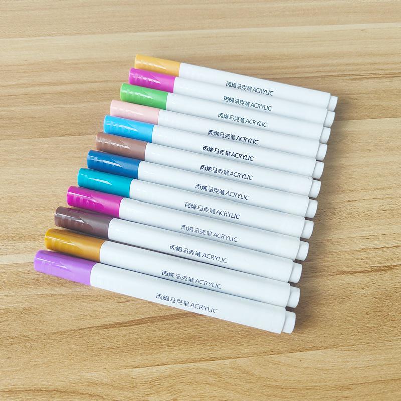 18-farbige Acrylmarker für Kinder - Mehrfarbige Stifte für Notizbücher, zum Ausmalen & Zeichnen
