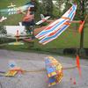Kid Education Toy Rubber Band Powered Glider Biplane Assemble Aircraft Plane Toy