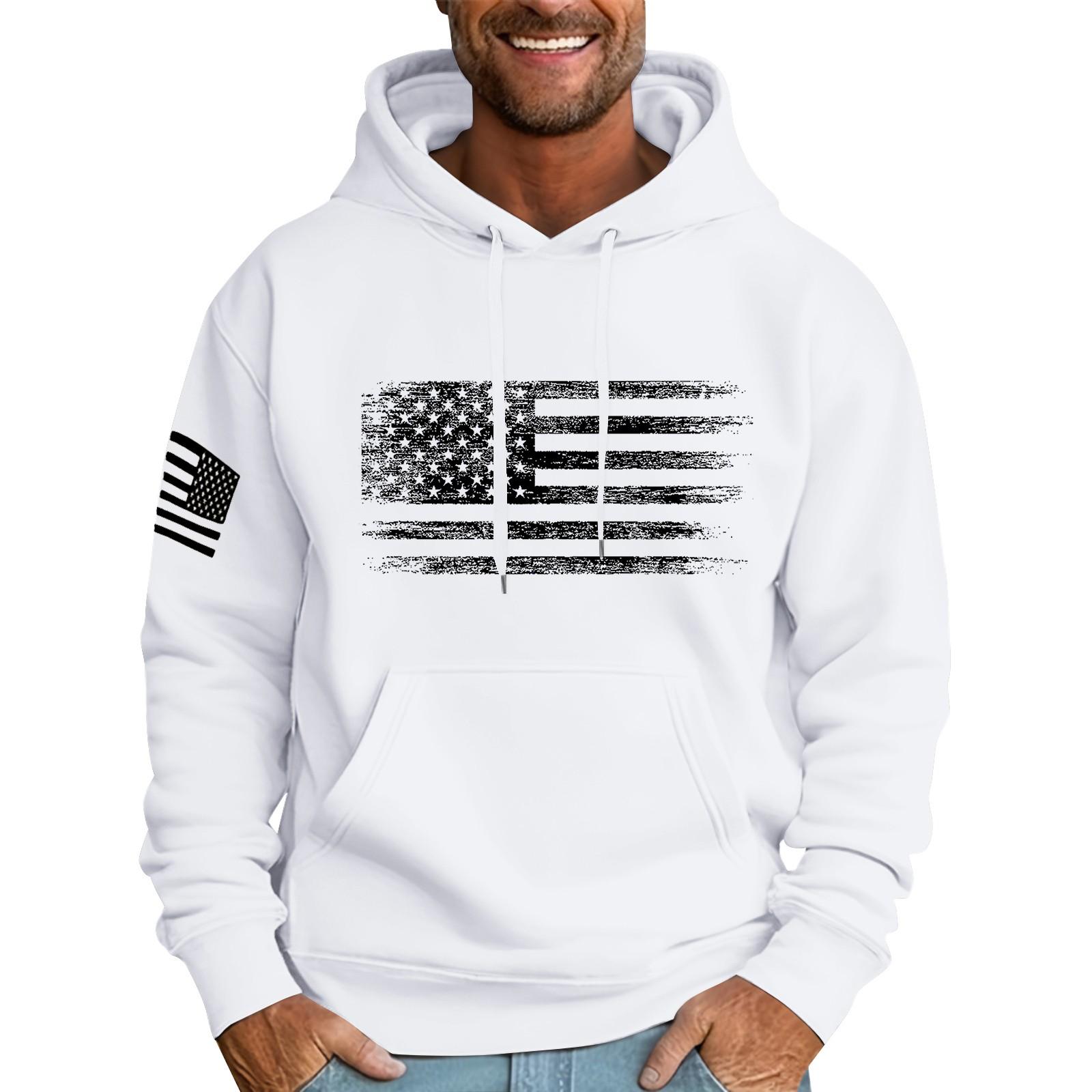 

Quality Flag Graphic Hoodies for Men Comfortable Pullover Men Sweatshirts Casual Hoodies for Men XXXXXL белый
