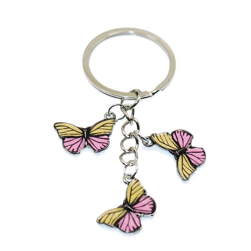 Cute Colorful Butterfly KeyChains Bag Charm Cell Phone Accessory Preppy Schoolbag Pendant Key Rings Christmas Xmas Jewelry Gifts