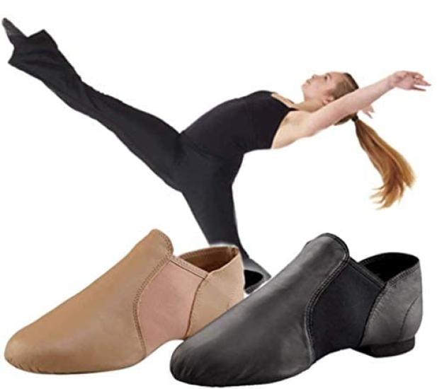 Capezio EJ2 Jazzové taneční boty s boční gumou pro jazzový tanec a roztleskávání Nazouvací boty, (5W, Velbloudí)