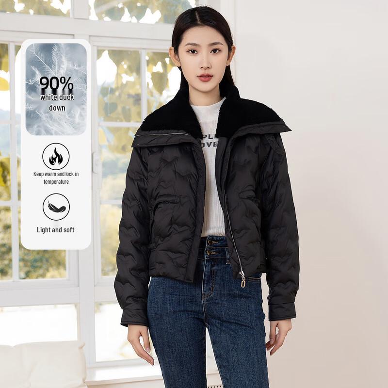 

Iveni 2025 Winter Designed Lapel Short Down Jacket WDOA331 M