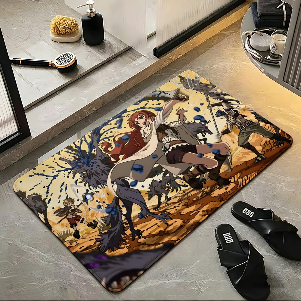 Anime M-Mushoku Tensei Floor Mat Soft Flannel Floor Mat  Suitable for Entryways, Living Rooms, Bedrooms, and Bathrooms