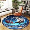 1pc Santa Claus, reindeer sleigh Round Chair mat Area Rug - Non-Slip, Floor Mat for Office, Bedroom, home decor Christmas Gift-1002361