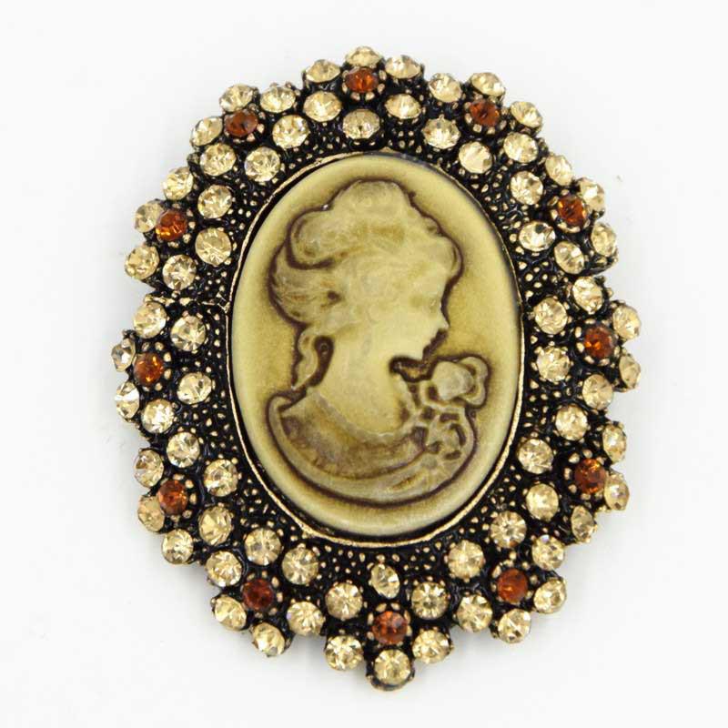 Retro European and American Queen Victoria Brooch - Vintage Cameo Corsage Jewelry