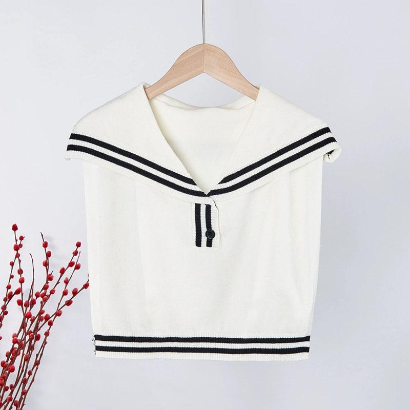 New Fashion Knit Scarf Cute Neck Warmer Circle Fake Collar False Collar Women Navy Style Detachable Collar For Women
