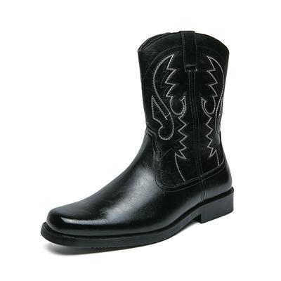 British Style Men Casual Leather Jeans Boots High Quality Flat Designer Shoe High Top Zip Outdoor Antiskid Walking Shoe Sneakers