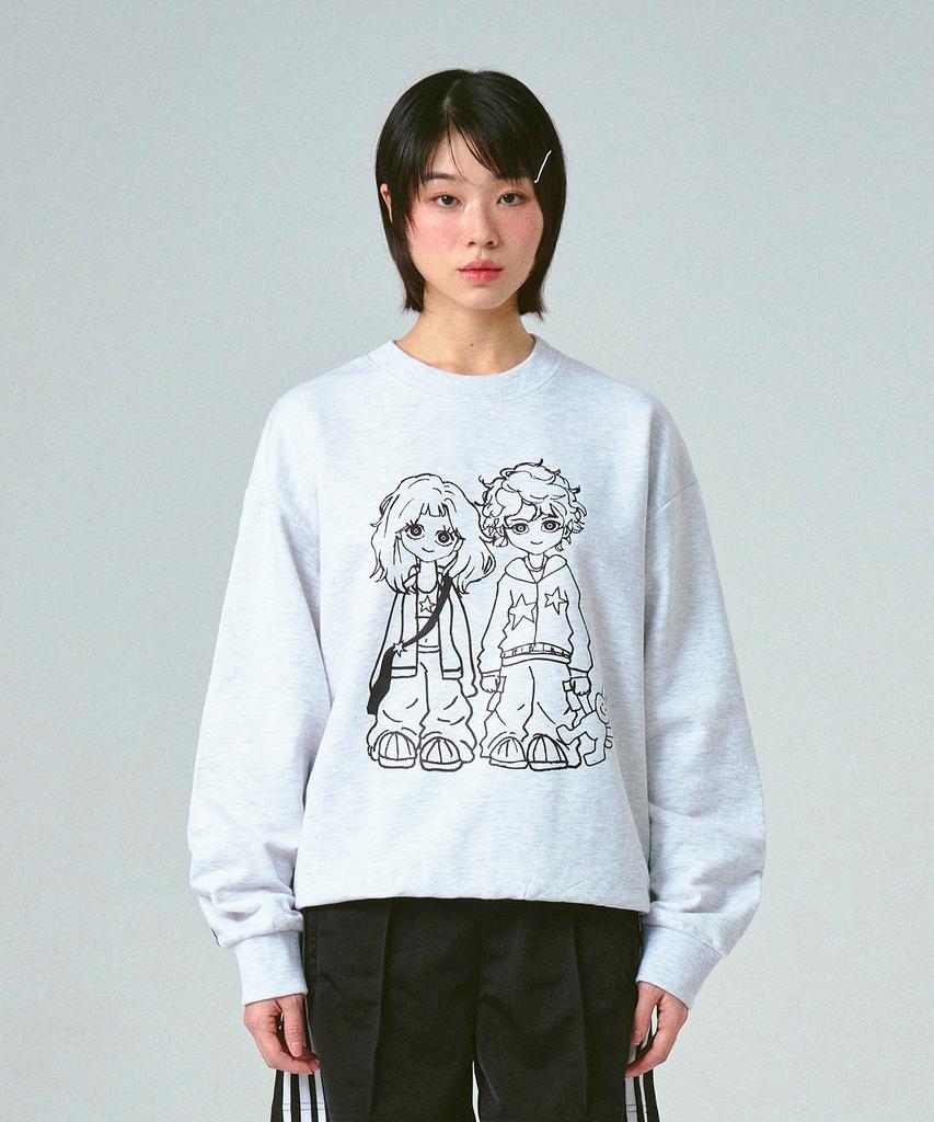 GRAVER [Unisex] Girl&Boy Sweatshirt_2 Colors