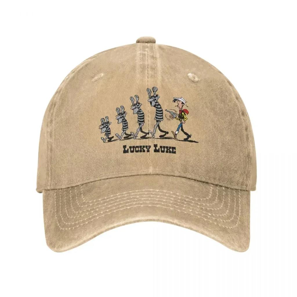 Lucky Luke Arrested Dalton Brothers Baseball Cap for Men Women Distressed Denim Snapback  Outdoor Summer Gift Hats