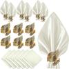 UrbanMingle 12 Pack Cloth Napkins and Gold Set of 6, 17x17 Square Satin Dinner