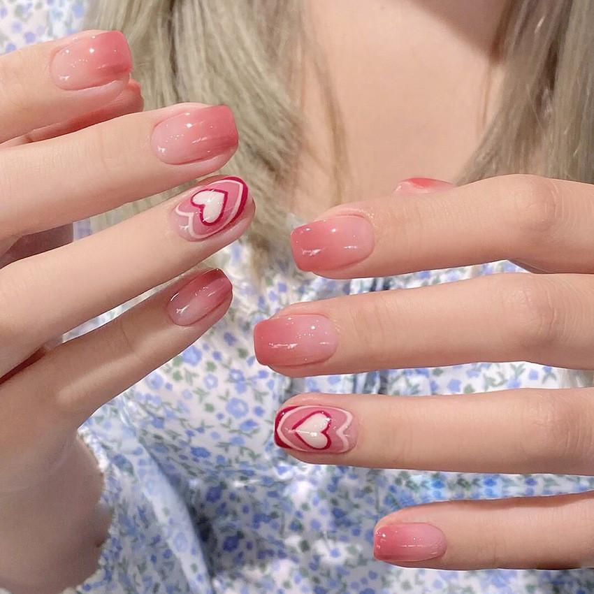 Hand Wearing Nail Nails Fashion Highgrade Cute Heartshaped Nail Patch Style