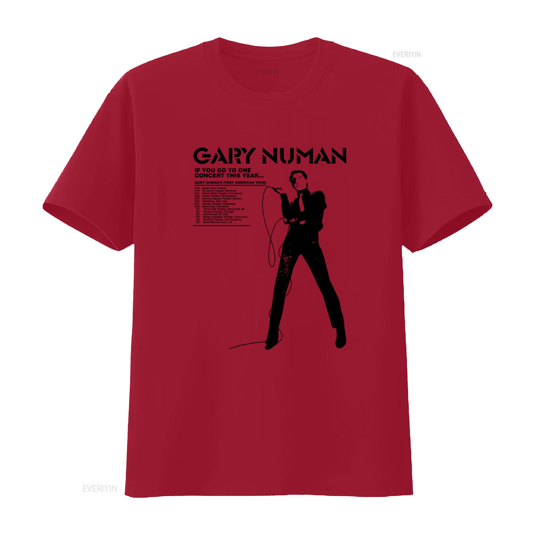 Mens Gary Numan Tour Poster T Shirt Electronic Music Concert Design vintage Washed Versatile Soft graphic homme Stylish Casual S