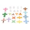 8Pcs Clear Geometric Models with Folding Geometric Card Paper Educational 3D Shapes Transparent
