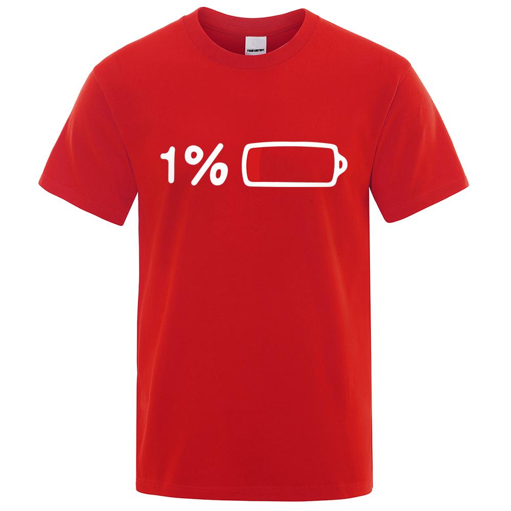 The Last 1% Of Electricity Print T-Shirt Street Breathable Tshirt Fashion Loose Tees Cotton Oversized Street Clothes Men Women
