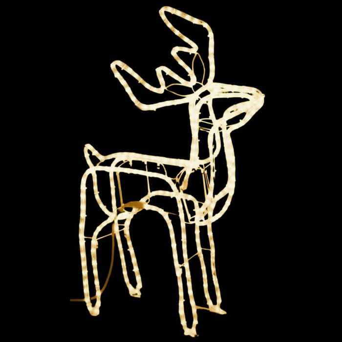 VidaXL Renne de Noël Décoration de Noël Ornement de Vacances Décoration de Fête Salle de Séjour Salon Interieur Blanc Chaud 343298