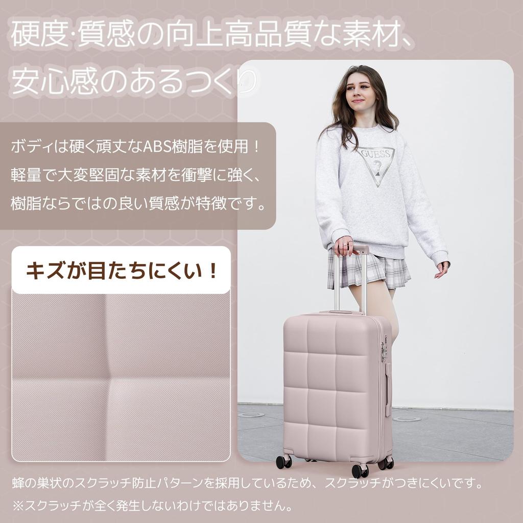 Colors and Small with Hook Silent Double TSA Cute and Stylish for and Business Trips [BTM] [New Available] Carry-on Suitcase, Ultra-Lightweight,