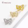 10MM Rhodium/Gold Plated Shiny Zircon Butterfly Spacer Bars 2 Holes Separators For Strand Beads Jewelry Making DIY Accessories
