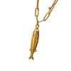 Gold-Plated Tropical Sardine Pendant Necklace - European/American Fashion Jewelry for Women