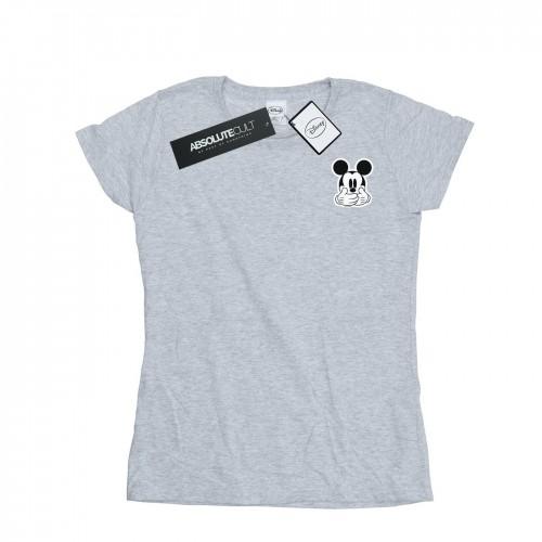 Disney Womens/Ladies Mickey Mouse Dont Speak Breast Print Cotton T-Shirt