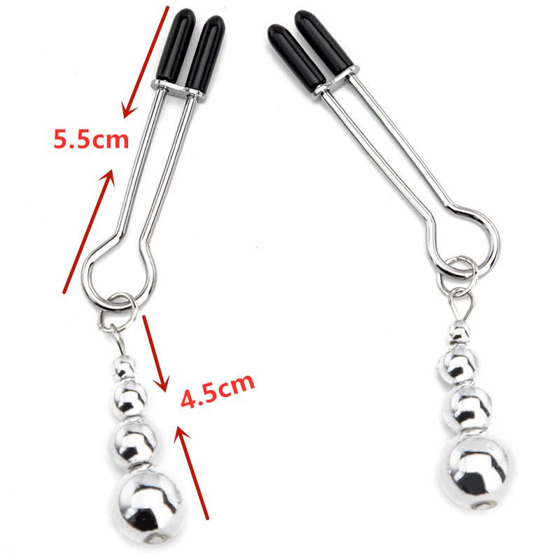 Adjustable Metal Nipple Ring Clamps BDSM Breast Toy with Bell for Women Couples Flirt Game Bell-End Sensual Adjustable Clamps