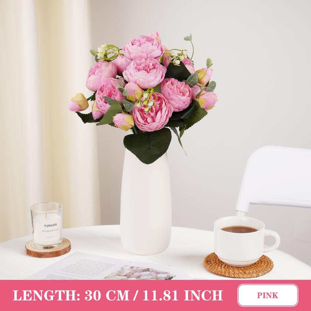 Artificial Flowers Retro Silk Rose Bouquet Hydrangea Peony Flowers Vintage Bride Holding Home Wedding Decoration Accessories