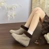 Women's soft elastic thick sole winter fur one warm cold padded snow boots non-slip wear casual sports cotton boots