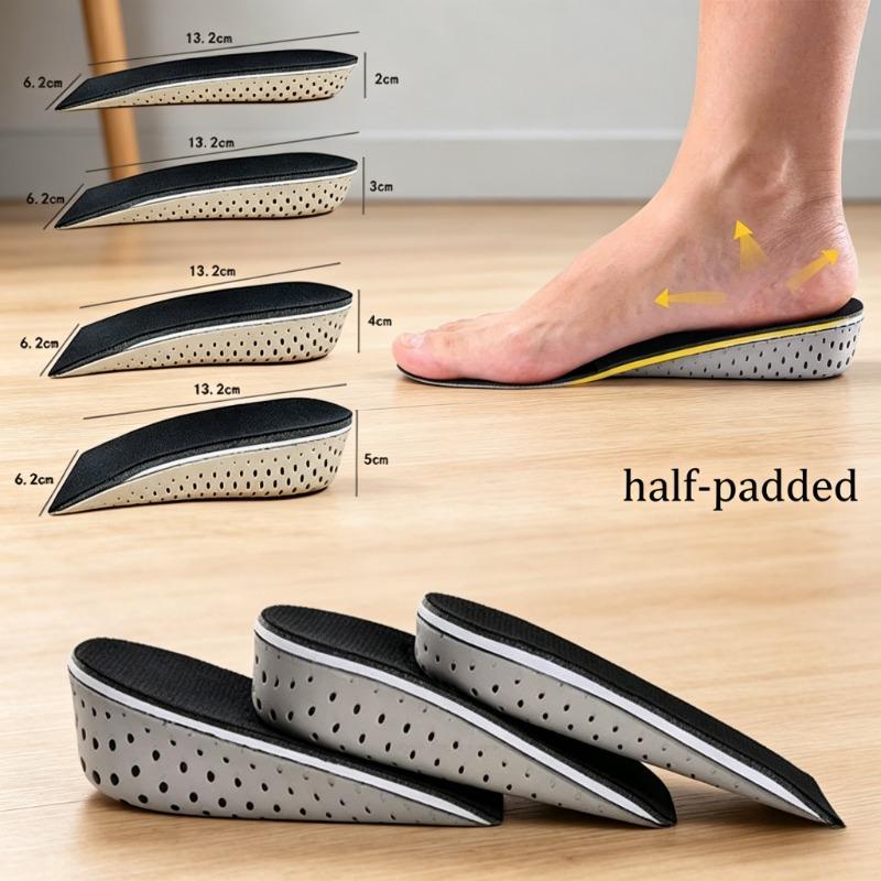 EVA Memory Foam Height Increase Insoles 2-5cm Templates Insole Breathable Ultra Light Elevated Sports Pads for Men Women Inserts
