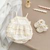 Baby Girl Summer Sleeveless Romper with Ruffles Princess Bodysuit