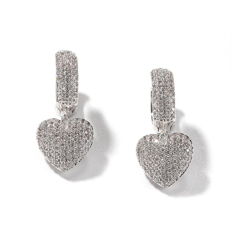 CAOSHI Noble Gold Color/Silver Color Heart Shaped Pendant Earrings Fashion Magnificent Accessories Female Party Jewelry Gifts