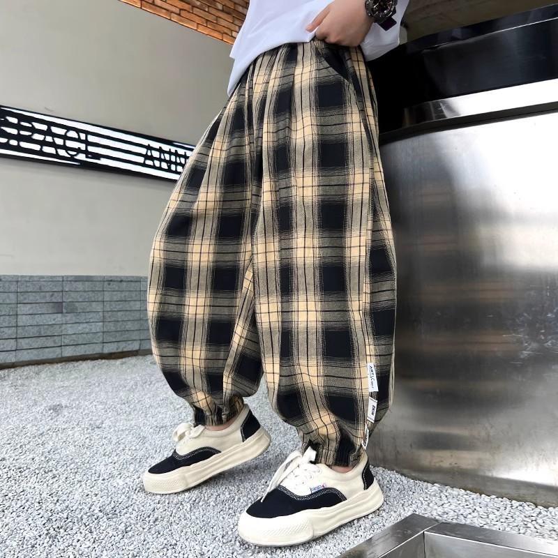 Children's Anti-Mosquito Pants Thin Summer 2026 New Boys' Casual Pants Trendy Korean Style Plaid Kids' Fashionable Pants