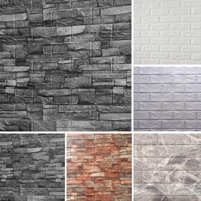 10/20PCS Tile Brick Wall Sticker Self-Adhesive 3D Foam Panel Wallpaper Art Decor