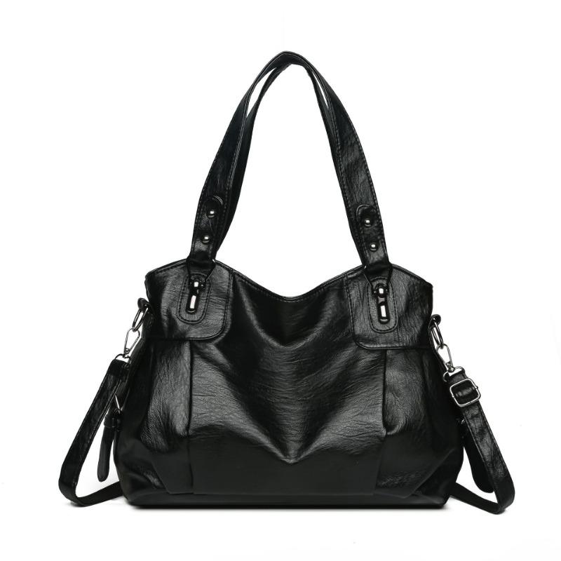 

Ретро женская сумка через плечо, сумка-мессенджер, новая модная сумка для мамы большой вместимости из мягкой кожи чёрный