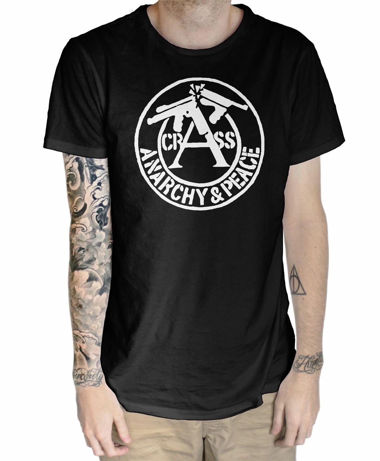 Crass Anarchy & Peace T Shirt - Punk Hardcore Anarchist Symbol M