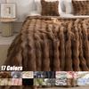 1Pc New Double Sided Thick Rabbit Fur and Tosca Bubble Bubble Velvet Blanket Warm and Soft,shed-free,colorfast Blankets for Beds