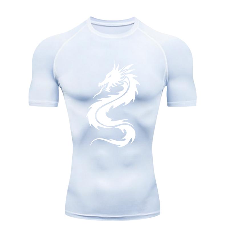 Dragon  Men's Sports T-shirt Training Fitness Compression Short Sleeve Rashguard for Men Athletic Tees Workout T-Shirt