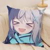 SSunaookami Shiroko Blue Archive Cushion Cover Silky Short Plush Invisible Zipper Dustproof Sofa Pillow Case For Home Decor