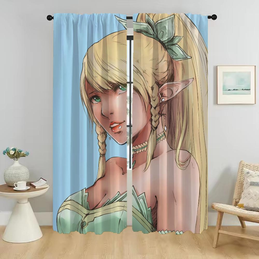 

Женские эльфийские затемняющие шторы для гостиной, занавески для домашнего интерьера, 2 шт., украшения на Хэллоуин, разделительные шторы, занавески для детей W50xH70cmx2pcs