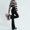 2025 Women's High Waist Black Flared Jeans: Elastic Slim Fit for Spring & Autumn
