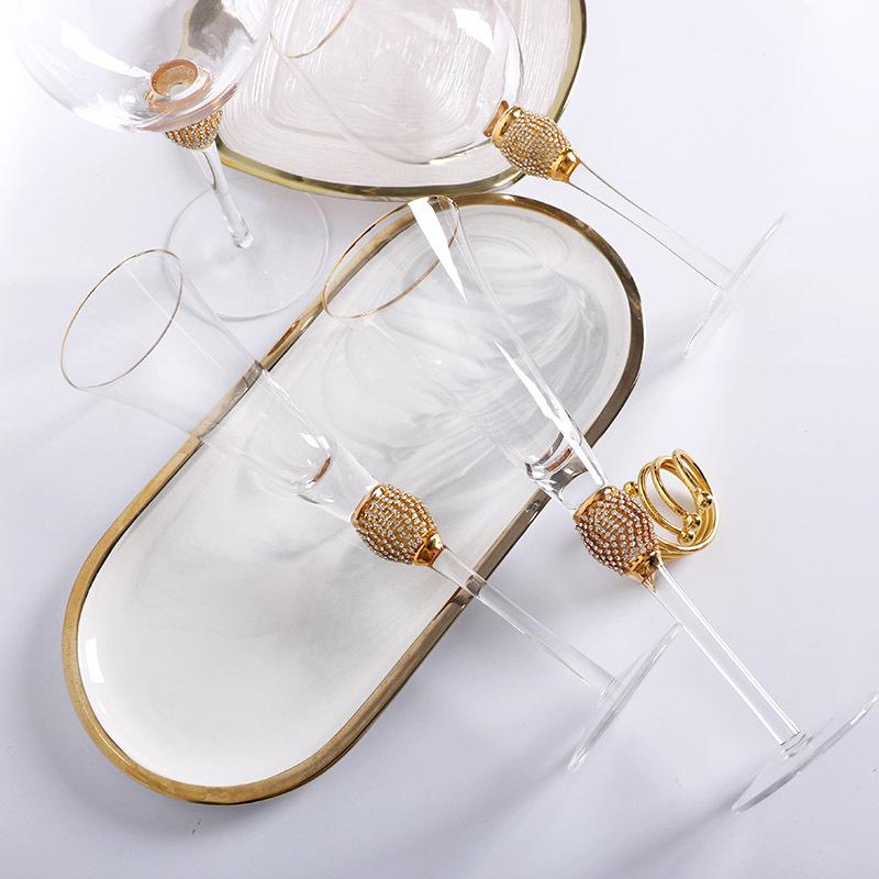 Set di Bicchieri di Cristallo Borosilicato con Strass Phnom Penh: Bicchieri da Cocktail e Champagne, Calici da Vino Rosso