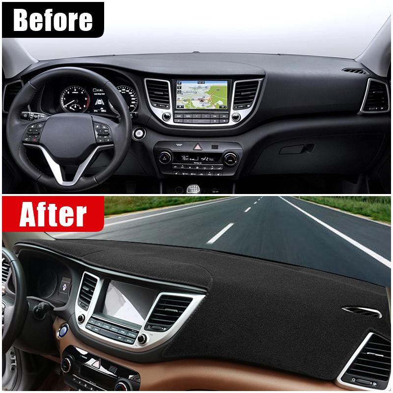 Car Dashboard Cover For Hyundai Tucson TL 2015 2016 2017 2018 trument Desk Sun Shade Mat Dash Non-slip Pad Accessories