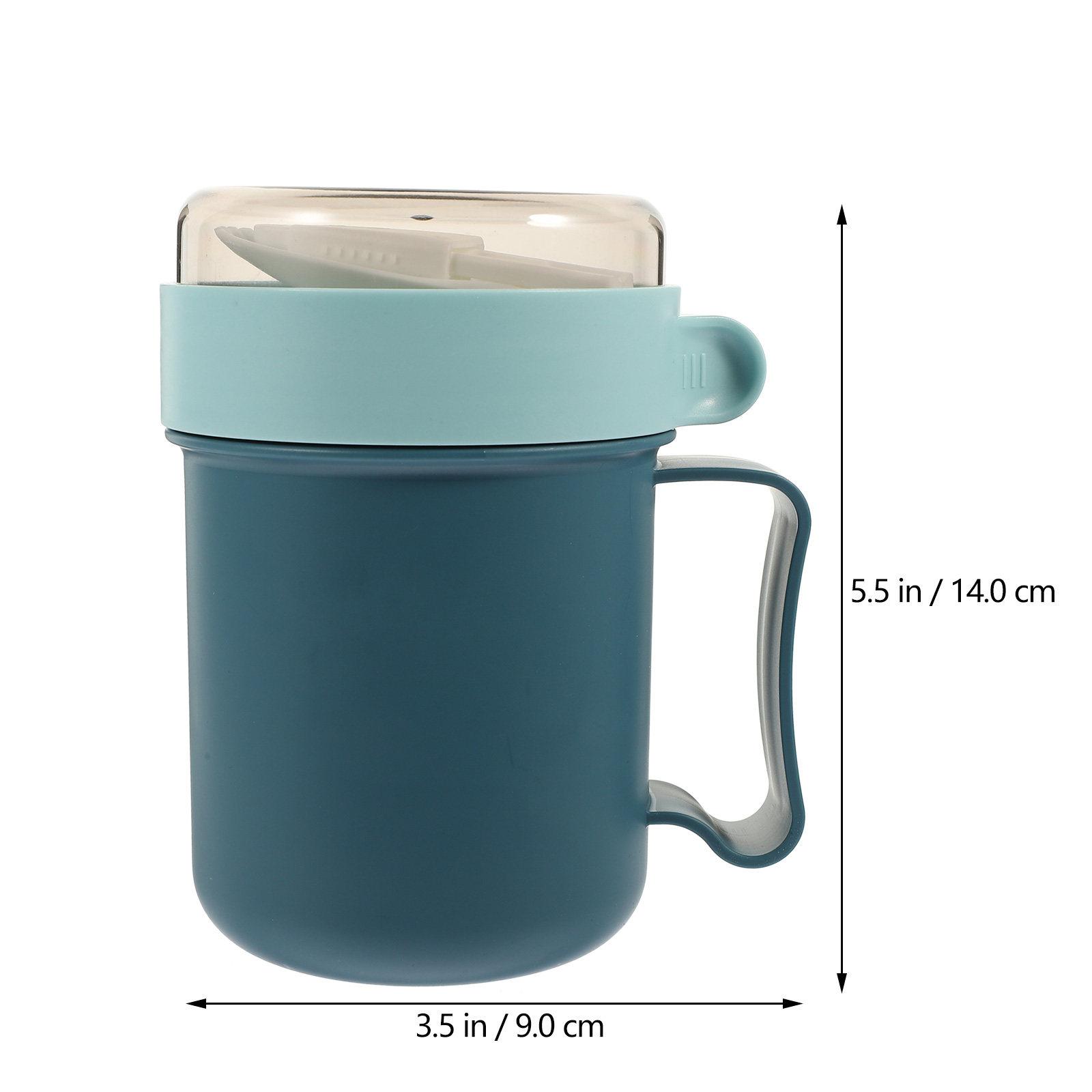 

1Set Leakproof Breakfast Cup with Handle Portable Oatmeal Container Multifunctional Food Storage Cup for Outdoor Office синий