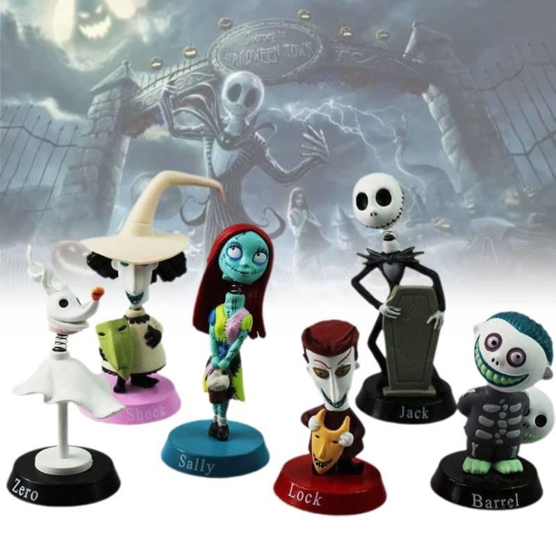 Nightmare Before Christmas Jack Skellington Figurines Set For Play Or Display